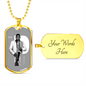 Musician Necklace Passion Necklace Stainless Steel or 18k Gold Dog Tag 24" Chain-Express Your Love Gifts