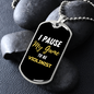 Musician Necklace Pause to be Violinist Necklace Stainless Steel or 18k Gold Dog Tag 24" Chain-Express Your Love Gifts