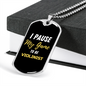 Musician Necklace Pause to be Violinist Necklace Stainless Steel or 18k Gold Dog Tag 24" Chain-Express Your Love Gifts