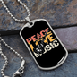 Musician Necklace Peace Love Music Necklace Stainless Steel or 18k Gold Dog Tag 24" Chain-Express Your Love Gifts