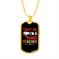 Musician Necklace Piano Teacher Necklace Stainless Steel or 18k Gold Dog Tag 24" Chain-Express Your Love Gifts