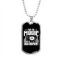Musician Necklace Placy the Music White Necklace Stainless Steel or 18k Gold Dog Tag 24" Chain-Express Your Love Gifts