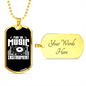 Musician Necklace Placy the Music White Necklace Stainless Steel or 18k Gold Dog Tag 24" Chain-Express Your Love Gifts