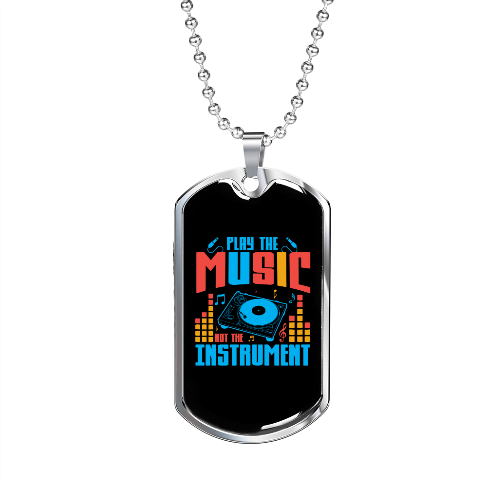 Musician Necklace Play the Music Colors Necklace Stainless Steel or 18k Gold Dog Tag 24" Chain-Express Your Love Gifts