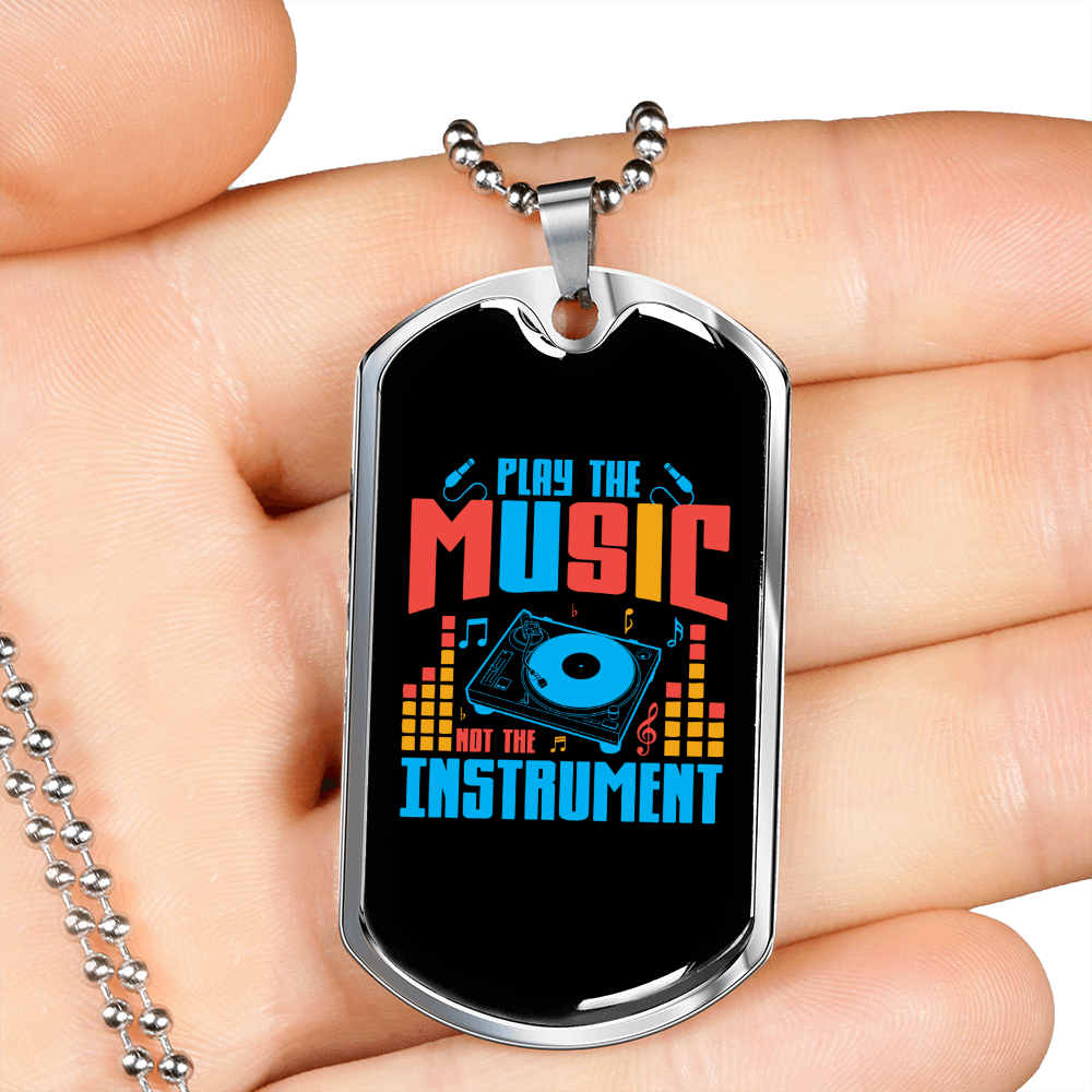 Musician Necklace Play the Music Colors Necklace Stainless Steel or 18k Gold Dog Tag 24" Chain-Express Your Love Gifts