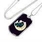 Musician Necklace Playing Vionist in Space Necklace Stainless Steel or 18k Gold Dog Tag 24" Chain-Express Your Love Gifts