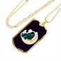 Musician Necklace Playing Vionist in Space Necklace Stainless Steel or 18k Gold Dog Tag 24" Chain-Express Your Love Gifts