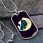 Musician Necklace Playing Vionist in Space Necklace Stainless Steel or 18k Gold Dog Tag 24" Chain-Express Your Love Gifts