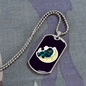 Musician Necklace Playing Vionist in Space Necklace Stainless Steel or 18k Gold Dog Tag 24" Chain-Express Your Love Gifts
