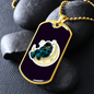 Musician Necklace Playing Vionist in Space Necklace Stainless Steel or 18k Gold Dog Tag 24" Chain-Express Your Love Gifts