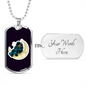Musician Necklace Playing Vionist in Space Necklace Stainless Steel or 18k Gold Dog Tag 24" Chain-Express Your Love Gifts