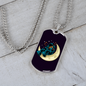 Musician Necklace Playing Vionist in Space Notes Necklace Stainless Steel or 18k Gold Dog Tag 24" Chain-Express Your Love Gifts