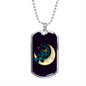 Musician Necklace Playing Vionist in Space Notes Necklace Stainless Steel or 18k Gold Dog Tag 24" Chain-Express Your Love Gifts