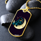 Musician Necklace Playing Vionist in Space Notes Necklace Stainless Steel or 18k Gold Dog Tag 24" Chain-Express Your Love Gifts