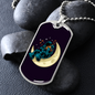 Musician Necklace Playing Vionist in Space Notes Necklace Stainless Steel or 18k Gold Dog Tag 24" Chain-Express Your Love Gifts