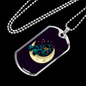Musician Necklace Playing Vionist in Space Notes Necklace Stainless Steel or 18k Gold Dog Tag 24" Chain-Express Your Love Gifts