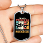 Musician Necklace Princess Rockstar Necklace Stainless Steel or 18k Gold Dog Tag 24" Chain-Express Your Love Gifts