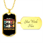 Musician Necklace Princess Rockstar Necklace Stainless Steel or 18k Gold Dog Tag 24" Chain-Express Your Love Gifts