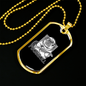 Musician Necklace Pug and Roll Necklace Stainless Steel or 18k Gold Dog Tag 24" Chain-Express Your Love Gifts