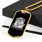 Musician Necklace Pug and Roll Necklace Stainless Steel or 18k Gold Dog Tag 24" Chain-Express Your Love Gifts