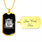 Musician Necklace Pug and Roll Necklace Stainless Steel or 18k Gold Dog Tag 24" Chain-Express Your Love Gifts