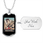 Musician Necklace Rock and Roll Ukiyo Necklace Stainless Steel or 18k Gold Dog Tag 24" Chain-Express Your Love Gifts