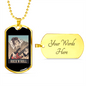 Musician Necklace Rock and Roll Ukiyo Necklace Stainless Steel or 18k Gold Dog Tag 24" Chain-Express Your Love Gifts