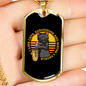 Musician Necklace Saxophone Cat Necklace Stainless Steel or 18k Gold Dog Tag 24" Chain-Express Your Love Gifts