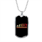 Musician Necklace Saxophone Evolution Necklace Stainless Steel or 18k Gold Dog Tag 24" Chain-Express Your Love Gifts