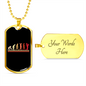 Musician Necklace Saxophone Evolution Necklace Stainless Steel or 18k Gold Dog Tag 24" Chain-Express Your Love Gifts