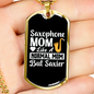 Musician Necklace Saxophone Mom Necklace Stainless Steel or 18k Gold Dog Tag 24" Chain-Express Your Love Gifts