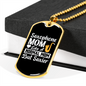 Musician Necklace Saxophone Mom Necklace Stainless Steel or 18k Gold Dog Tag 24" Chain-Express Your Love Gifts