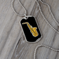 Musician Necklace Saxophone Necklace Stainless Steel or 18k Gold Dog Tag 24" Chain-Express Your Love Gifts