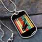 Musician Necklace Saxophone Retro Necklace Stainless Steel or 18k Gold Dog Tag 24" Chain-Express Your Love Gifts