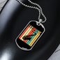 Musician Necklace Saxophone Retro Necklace Stainless Steel or 18k Gold Dog Tag 24" Chain-Express Your Love Gifts