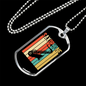 Musician Necklace Saxophone Retro Necklace Stainless Steel or 18k Gold Dog Tag 24" Chain-Express Your Love Gifts