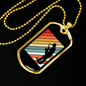 Musician Necklace Saxophone Retro Saxophonist Necklace Stainless Steel or 18k Gold Dog Tag 24" Chain-Express Your Love Gifts
