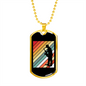 Musician Necklace Saxophone Retro Saxophonist Necklace Stainless Steel or 18k Gold Dog Tag 24" Chain-Express Your Love Gifts