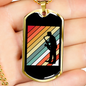 Musician Necklace Saxophone Retro Saxophonist Necklace Stainless Steel or 18k Gold Dog Tag 24" Chain-Express Your Love Gifts