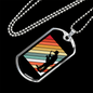 Musician Necklace Saxophone Retro Saxophonist Necklace Stainless Steel or 18k Gold Dog Tag 24" Chain-Express Your Love Gifts