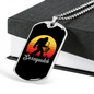 Musician Necklace Saxsquatch Necklace Stainless Steel or 18k Gold Dog Tag 24" Chain-Express Your Love Gifts