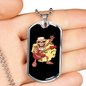 Musician Necklace Skeleton Guitarist Rocker Necklace Stainless Steel or 18k Gold Dog Tag 24" Chain-Express Your Love Gifts