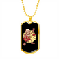 Musician Necklace Skeleton Guitarist Rocker Necklace Stainless Steel or 18k Gold Dog Tag 24" Chain-Express Your Love Gifts
