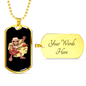 Musician Necklace Skeleton Guitarist Rocker Necklace Stainless Steel or 18k Gold Dog Tag 24" Chain-Express Your Love Gifts
