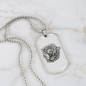 Musician Necklace Skull Deadly Jams Necklace Stainless Steel or 18k Gold Dog Tag 24" Chain-Express Your Love Gifts