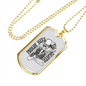 Musician Necklace Smoke Skeleton Guitar Necklace Stainless Steel or 18k Gold Dog Tag 24" Chain-Express Your Love Gifts