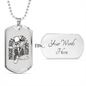Musician Necklace Smoke Skeleton Guitar Necklace Stainless Steel or 18k Gold Dog Tag 24" Chain-Express Your Love Gifts