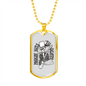 Musician Necklace Smoke Skeleton Guitar Necklace Stainless Steel or 18k Gold Dog Tag 24" Chain-Express Your Love Gifts
