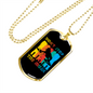 Musician Necklace Stop Music Necklace Stainless Steel or 18k Gold Dog Tag 24" Chain-Express Your Love Gifts