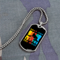 Musician Necklace Stop Music Necklace Stainless Steel or 18k Gold Dog Tag 24" Chain-Express Your Love Gifts